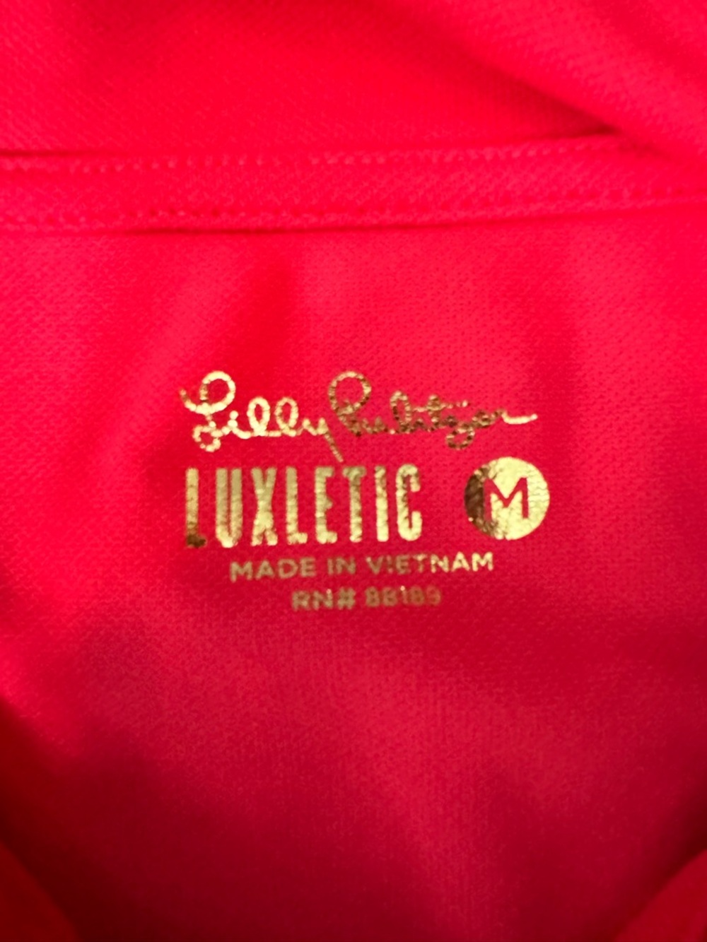 Lilly Pulitzer Luxletic Frida Puff Sleeve Polo Ruby Red Preppy Golf Tennis Top M - Picture 5 of 7